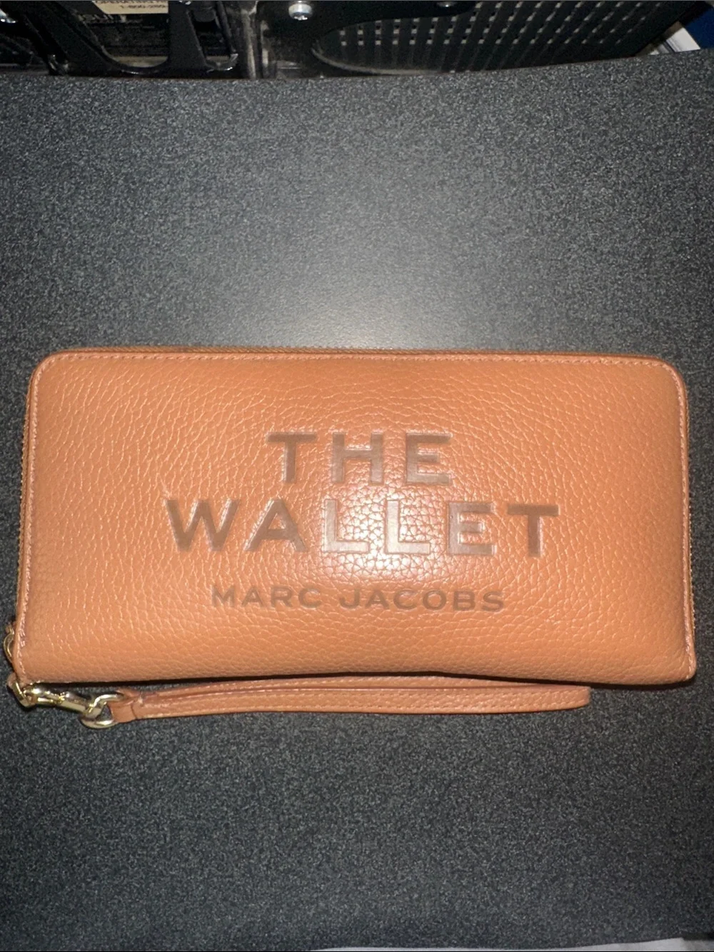 Marc Jacobs Tan Leather Zip Wristlet 